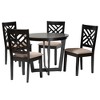 Baxton Studio Alena Modern Sand Fabric and Dark Brown Finished Wood 5-Piece Dining Set - 2 of 4