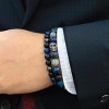 Crucible Men's Skull with Onyx, Lapis Lazuli, Sodalite, Labradorite and Agate Stones Stretch Bracelet (10mm) - 4 of 4