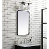 Elegant Lighting Soft corner metal rectangular mirror 18x30 inch in Black - 3 of 4