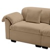 MYINDA Modern Deep Seat Single Sofa with Storage Ottoman, Upholstered Accent Chair With Storage Function for Living Room,brown - 4 of 4