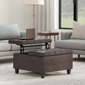 NicBex Square Linen Storage Ottoman Bench,Storage Ottoman with Lift Lids and Stitched Tuft Design,Modern Storage Bench for Living Room,Bedroom - 1 of 4