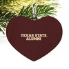 Texas State Alumni Heart Love Wood Christmas Tree Holiday Ornament - 2 of 3
