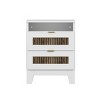 Farmhouse 2-Drawer Wooden Nightstand, Rustic Wood Side Table with Storage for Bedroom or Living Room – Maison Boucle - 4 of 4
