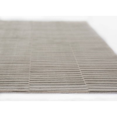 Xander Gray Striped 8' x 10' Wool and Synthetic Rug