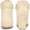 BLISSFUL STEP Buckle Chunky Heels with Side Zip Ankle Boots for Women - 2 of 4