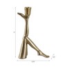 Decorative Pillar Candle Holder for Table Decor - Metal Candlestick Holder with Sculptural Figurative Legs for Taper Candles - Gold - 4 of 4