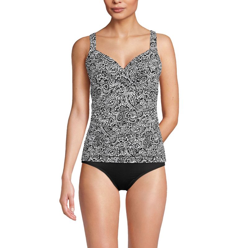 Lands' End Women's Wrap Underwire Tankini Top Swimsuit, 1 of 5
