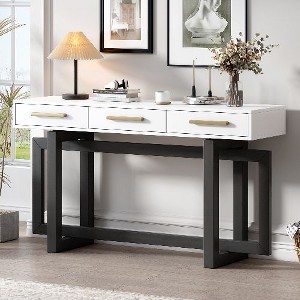 PAGED Modern Minimalist Console Table with 3 Drawers, xtra Long Entryway Table for Hallway, Entryway Sofa Side Table - 1 of 4