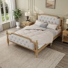 KTMBDW  Full/Queen/King Upholstered Platform Bed Frame with Vertical Channel Tufted Headboard and Strong Wooden Slats, Upholstery&Tufted Detailing. - 2 of 4