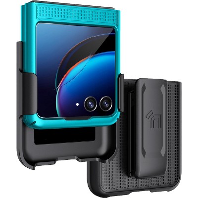 Nakedcellphone Combo for Motorola RAZR+ 2023 (RAZR PLUS) - Slim Case and Belt Clip Holster Combination