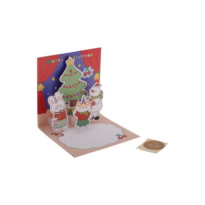 Unique Bargains Christmas Greeting Card Multicolor 4.7"x4.7" 1Set