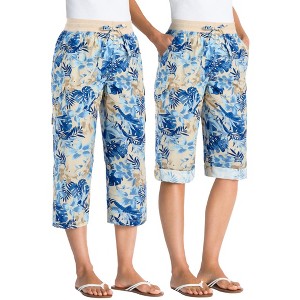Woman Within Plus Size Convertible Length Cargo Capri/Bermuda - 1 of 4