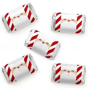 Big Dot of Happiness Jolly Santa Claus - Mini Candy Bar Wrappers Sticker - Christmas Party Small Favors - 40 Count - 1 of 4