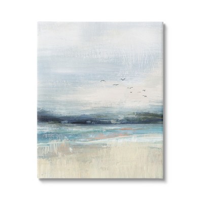 Stupell Industries Brushed Ocean Seagulls Landscape Canvas Wall Art