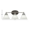 Toltec Lighting Capri 3 - Light Vanity in  Brushed Nickel with 7" White Muslin Shade - 2 of 2
