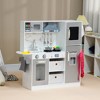 Qaba Pretend Play Kitchen with Sound Effects and Stove Lights, Kids Kitchen Playset with Storage, Water Dispenser for 3-6 Years Old - 2 of 4