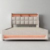 Full Size Upholstered Platform Bed with LED Lights, USB Charging Port, Storage Shelf, Hydraulic Lift Storage, Wood & Metal Slats - 3 of 4