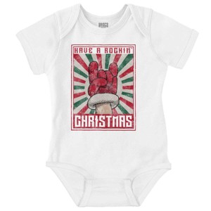 Have A Rockin Christmas Poster Baby Romper Boys or Girls Brisco Brands - 1 of 4