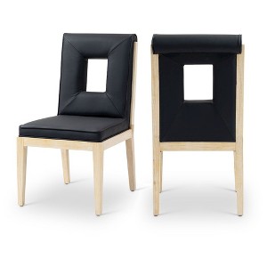 Meridian Furniture,Gwendolyn Vegan Leather Dining Side Chair, Set of 2 - 1 of 4
