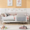 ALEXOUN Twin Daybed with Adjustable Trundle, Metal Daybed Frame with Pop Up Trundle, Heavy Duty Steel Slat Support Sofa Bed Frame, - 4 of 4
