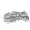 120" Modern Curved Corduroy Sectional Sofa with 2 Throw Pillows, Oversized L-Shape Sleeper Couch for Living Room or Family Lounge–The Pop Home - 4 of 4
