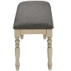 Monarch Specialties Bench 48inch Rectangular Upholstered Wood Entryway Dining Room Kitchen Antique Grey Grey Fabric Grey Solid Wood Transitional - 4 of 4