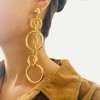 Long Chain Multilevel Geometric Earrings with Hollow Round Tassel Drop, Exaggerated Circle Punk Statement Jewelry - 3 of 4