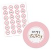 Big Dot of Happiness Chic Happy Birthday - Pink and Gold - Birthday Party Circle Sticker Labels - 24 Count - image 2 of 4