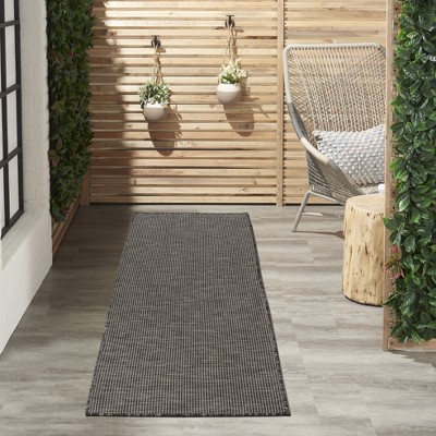 Charcoal Flat Woven Synthetic Runner Rug 2'2" x 8'0"
