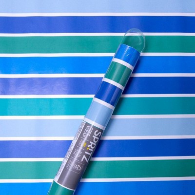 Striped Wrapping Paper Blue/Green - Spritz™