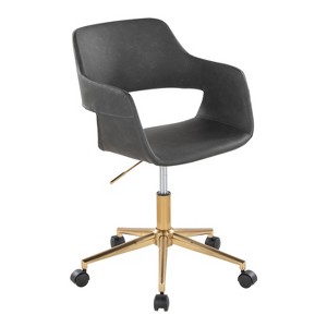 LumiSource Margarite Task Chair Gold/Gray PU - 1 of 4