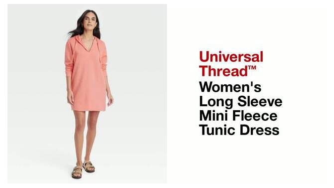 Women's Long Sleeve Mini Fleece Tunic Dress - Universal Thread™, 2 of 9, play video