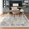 Lahome  Large Floral Border Contrast Short Pile Velvet Rectangular Indoor Area Rug - 4 of 4