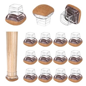 Unique Bargains Silicone Square Chair Leg Caps Floor Protectors 16 Pcs - 1 of 4