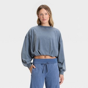 Women's Bubble Hem Long Sleeve Top - JoyLab™ - 1 of 3