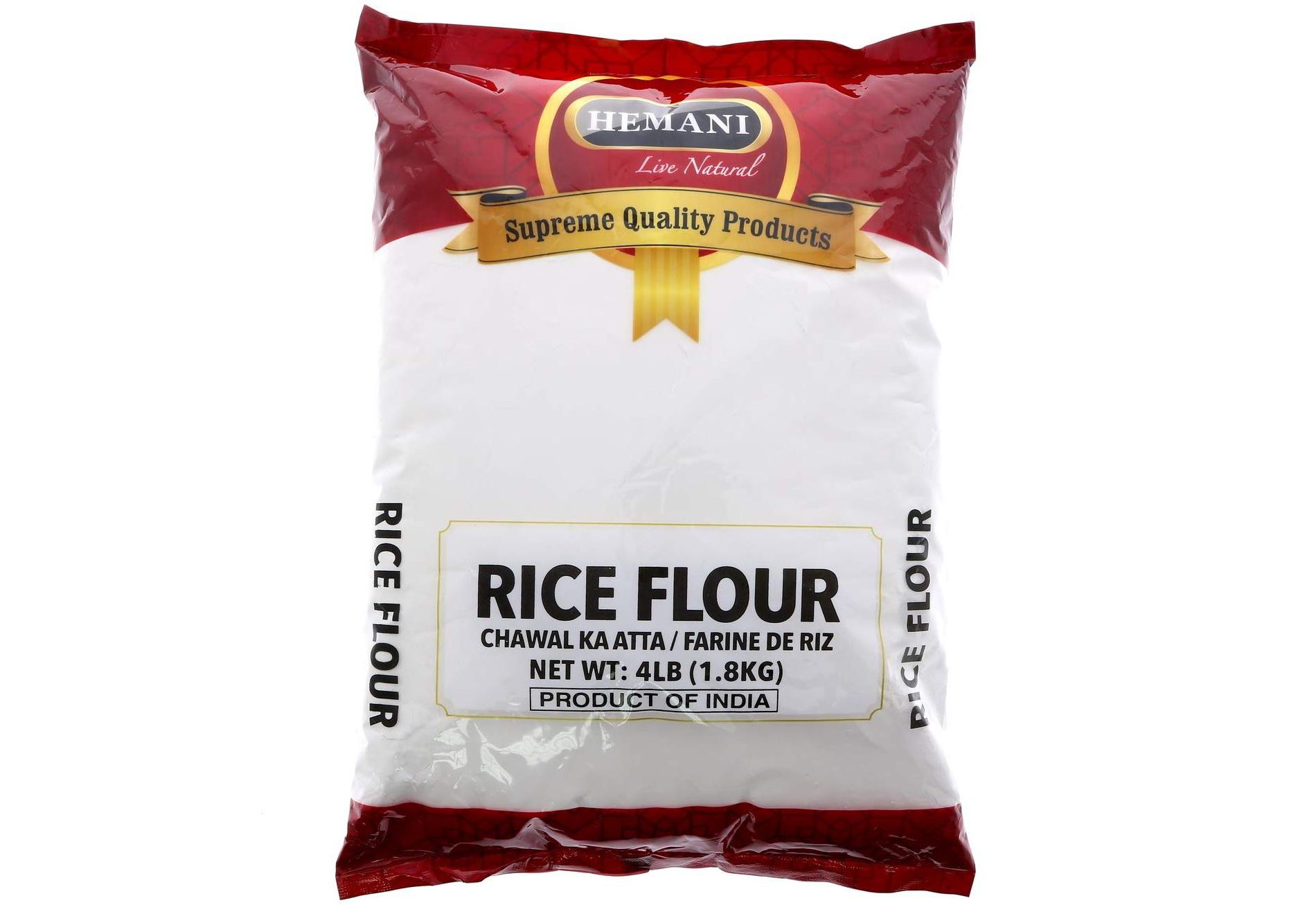 HEMANI Fine White Rice Flour 4LB (1.8 KG) - Non GMO, Gluten Free - Great for Baking - Farine de Riz
