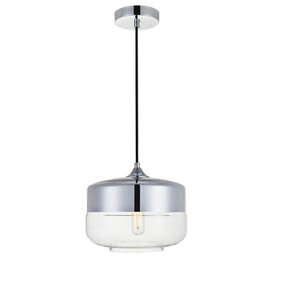 Elegant Lighting Ashwell 1 Light Chrome Pendant With Clear Glass