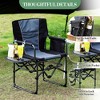 Compact Directors Outdoor Portable Camp Chair - Garvee: Foldable Steel Frame, Armrests, with storage bag - 3 of 4