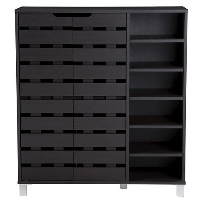 18 Pair Wall Mounted Shoe Rack Rebrilliant Finish: Dark Brown