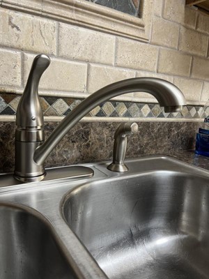 Moen Torrance One Handle Stainless Steel Kitchen Faucet Side Sprayer ...