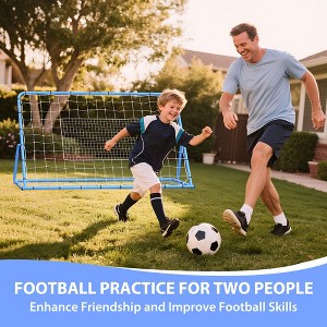 6X4 Ft Adjustable Soccer Rebounder Net, Heavy Duty Soccer Rebound Net with Iron Frame, Football Training Equipment for Backyard/Field, Easy Assembly - 1 of 4