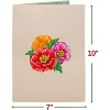 Paper Love 3D Poppy Blooms Pop Up Card with Detachable Keepsake Flower Bouquet, For All Occasions  - Large 10" x 7” Cover - 2 of 4