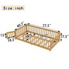 BABYYER Twin Size Kids Bed Frame with Safety Guardrails, Solid Wood Floor Bed with Door, Montessori Bed for Bedroom, Perfect for Boys & Girls - 4 of 4