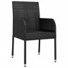 vidaXL Patio Chairs with Cushions 4 pcs Poly Rattan Black - 4 of 4