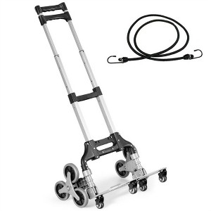 NAYSAYE Stair Climbing Hand Truck Dolly Foldable Aluminum Cart with Adjustable Handle for Home and Office, Black and Silver, 15.5"*10.5"*42" - 1 of 4
