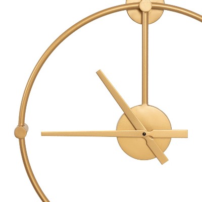 Lidor Gold Minimalist Iron Wall Clock, 22 x 25 Inch