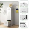 NicBex 2 Drawer Narrow File Cabinet with Lock,Office Cabinet with Grooved Handles,Modern Storage Cabinet,Filing Cabinet for Home Office - 4 of 4