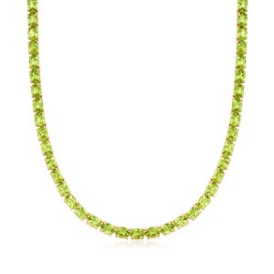 Ross-Simons 40.00 ct. t.w. Peridot Tennis Necklace in 18kt Gold in Sterling Size 20 - 1 of 3