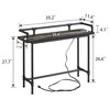 VECELO Narrow Console Table with Charging Station & Power Outlet - 3 of 4