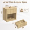 Huxxion Fluted Nightstand with Drawer, Large Wood Night Stand with Storage, for Bedroom Living Room Office, Natural Wood - 4 of 4